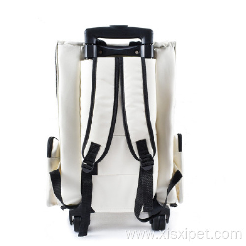 Breathable pet trolley backpack Teddy suitcase